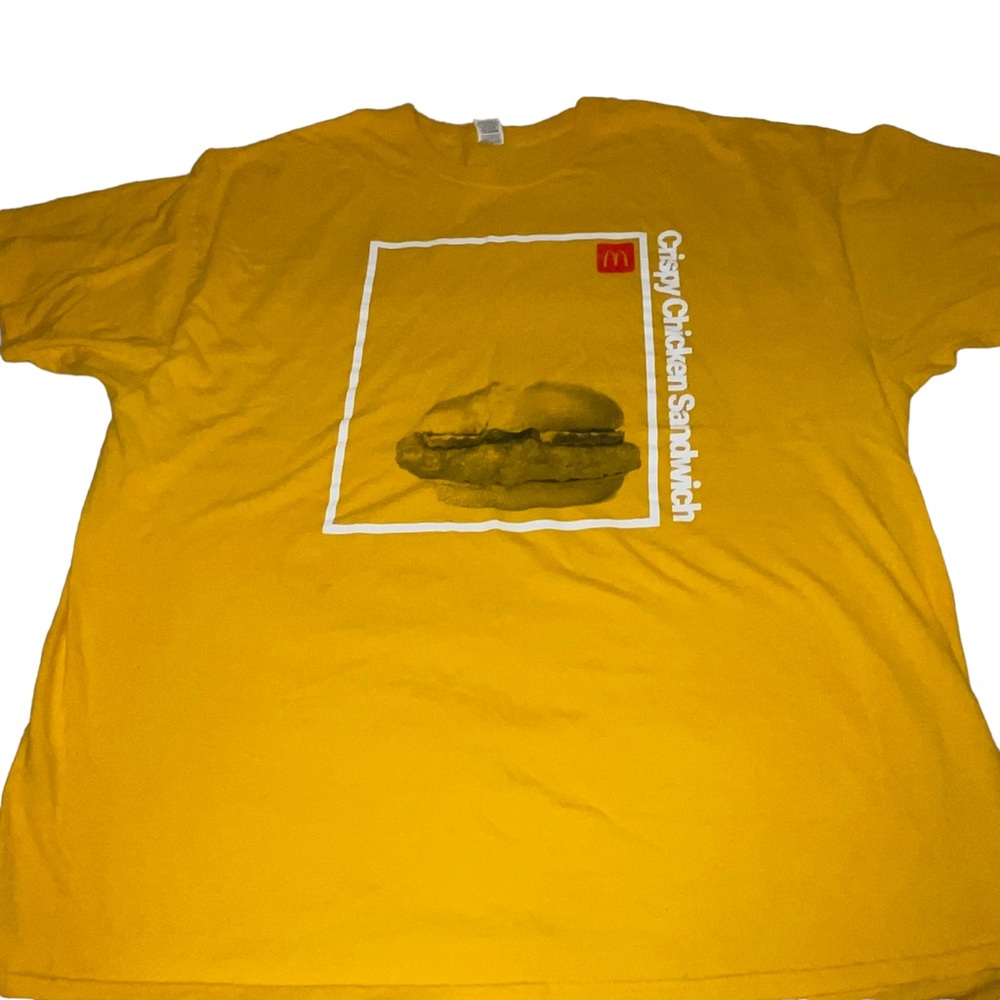 McDonald’s Crispy Chicken Sandwich Yellow Employee Tee - Size 2XL Yellow